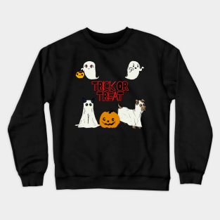 Trick Or Treat! - Cute Friendly Halloween Ghosts Design Crewneck Sweatshirt